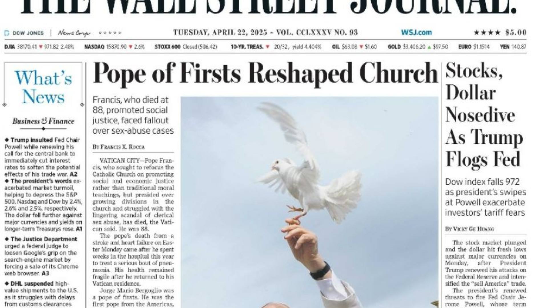 Bergoglio e l'ambiente: perché il Wall Street Journal ha fatto un pasticcio